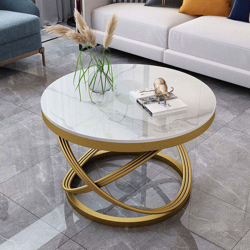 意式组岩板茶几轻奢几现代户小www006型茶桌客厅圆形茶桌合沙发边