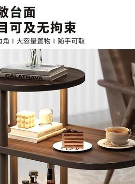 移动几带轮边置物架多层收纳轻架客厅用可移动茶几AL102240奢感角