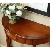 欧式 2走廊半 靠墙玄关台 实木玄关隔桌柜美式 玄柜长条桌断新中关式