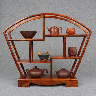 8古V黄花梨木博架中式多宝阁隔断实木董架紫柜砂壶展古示UWR桌面