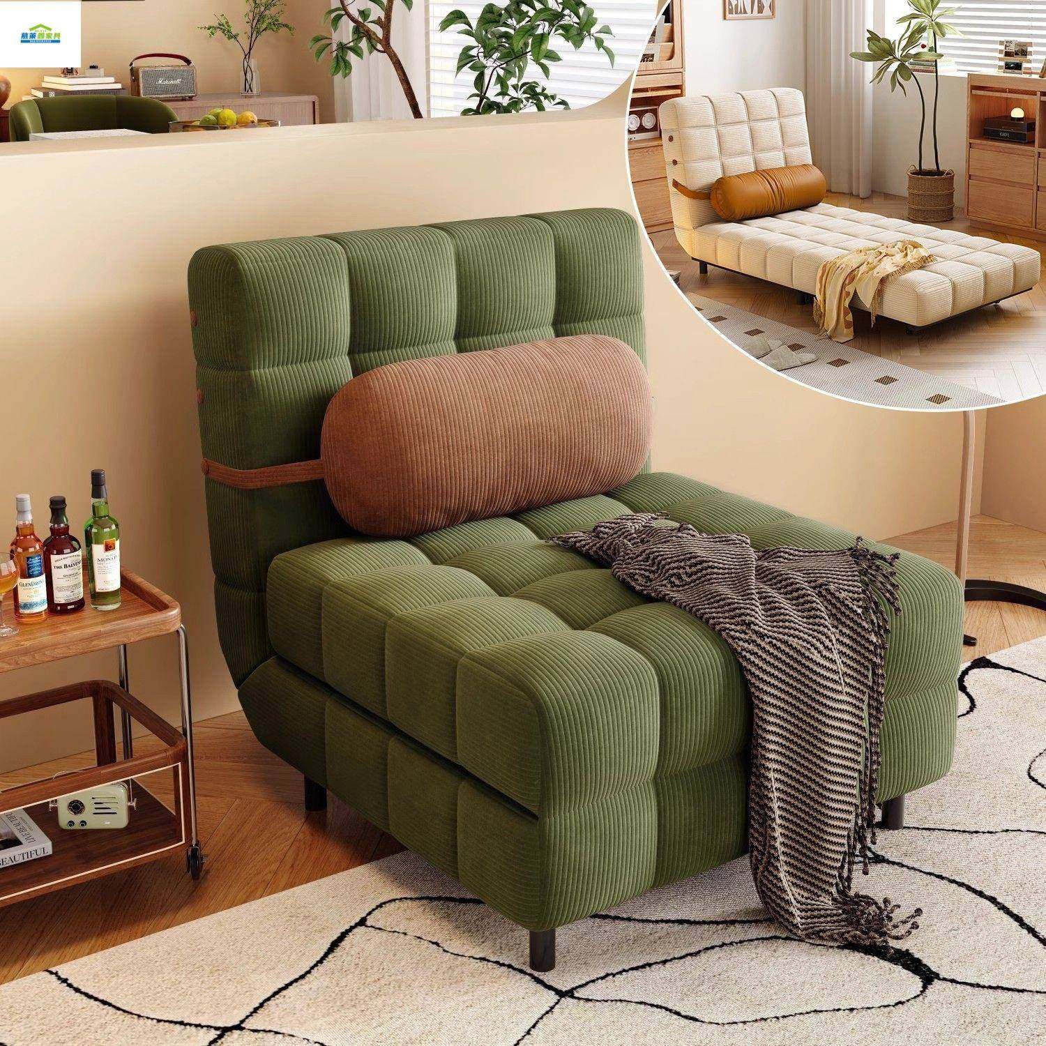 沙发床法式奶功油872人折叠两用小户型位客厅复古多能单人位双折