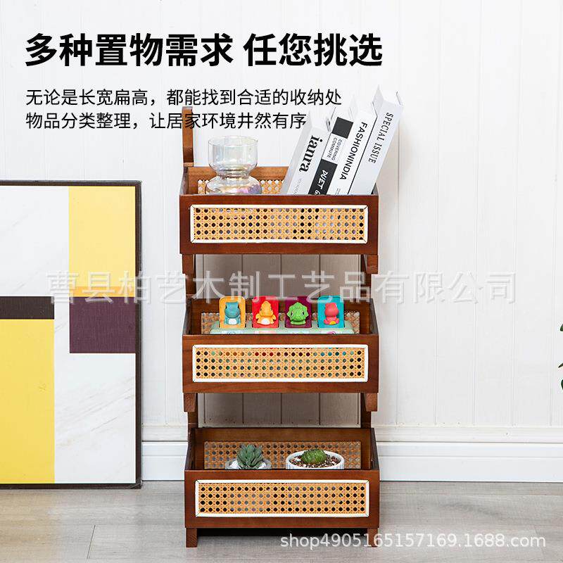 现货新架式实实木置物木落地式杂物置物架厨中房多层水书果客厅装