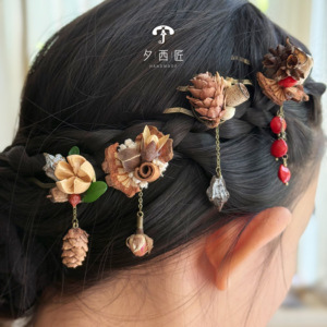 中药植物果实发簪DIY材料包