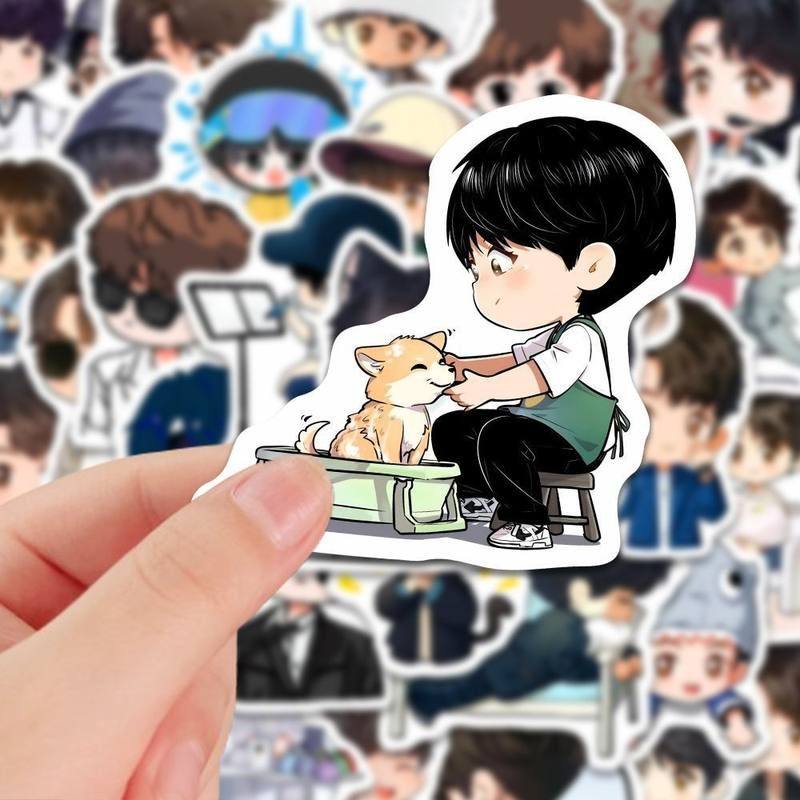 TFBOYS王俊凯Q版贴纸明星手账素材自粘贴diy装饰手机壳贴画