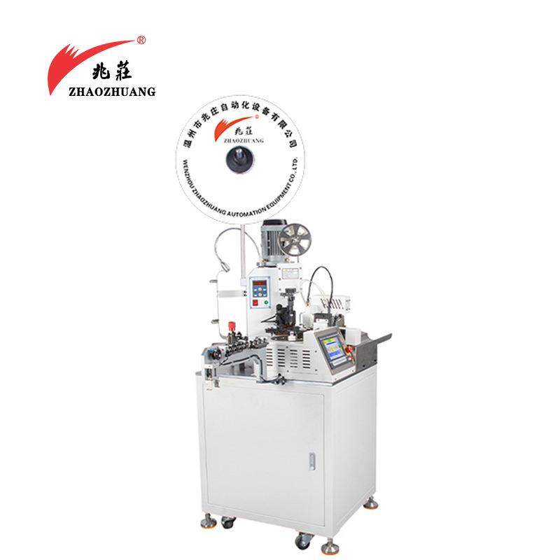 全自动穿热缩管端子机切割剥皮加热压烘机单头双头热收缩管打端机