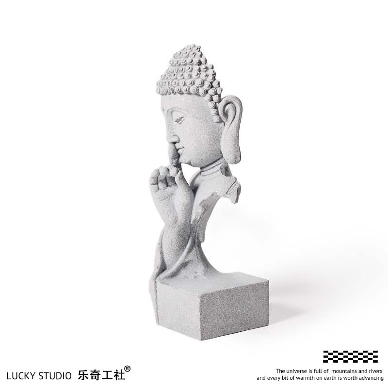 别说话!释迦牟尼佛像”青砂石创佛像摆件家居艺