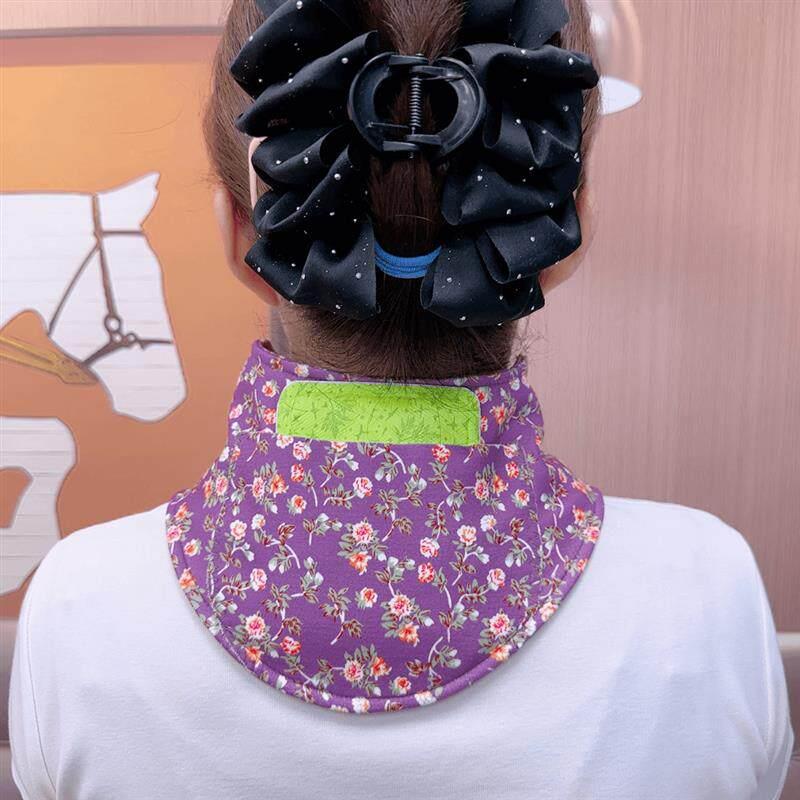 带兜的德绒护颈椎小围脖护脖子热敷外出女妈妈碎花防寒脖套暖宝宝
