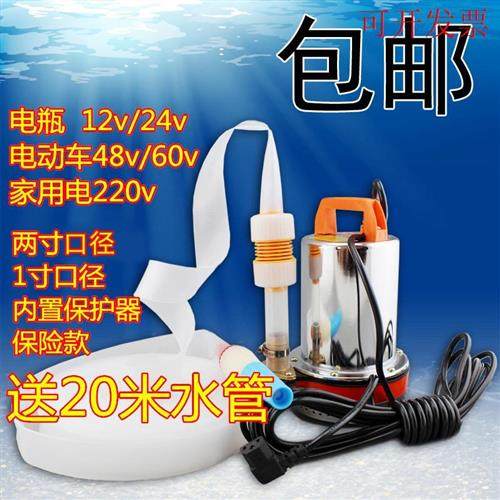新款12v24v48v60v220伏水泵电瓶电动车船用抽水机农用灌溉交流直