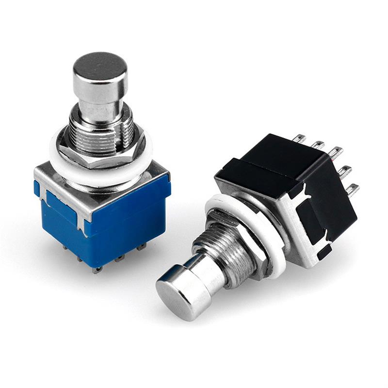 适配PBS-24-302蓝色红胶 3PDT效果器按钮 直通开关 9脚脚踏开关