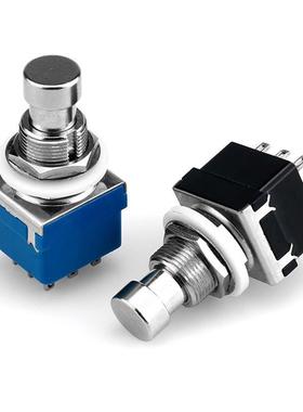 适配PBS-24-302蓝色红胶 3PDT效果器按钮 直通开关 9脚脚踏开关