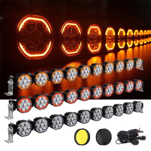 氛围改装前杠大灯牧马人联排射灯 卡车ATV/UTV工作LED越野车顶灯