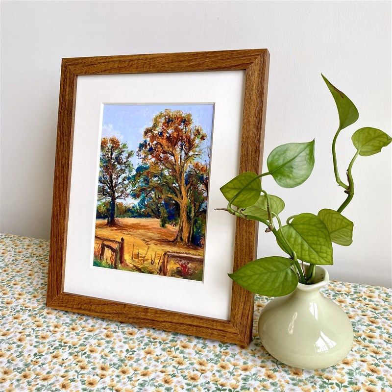 【纯手绘油画棒画】秋意浓风景装饰画挂画长方形卧室书房桌面摆件
