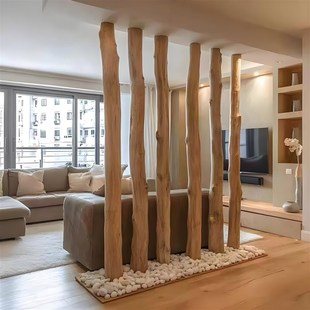 枯木树干实木柏木立柱圆柱子隔断房梁木凉亭装饰木柱摆件树干造景