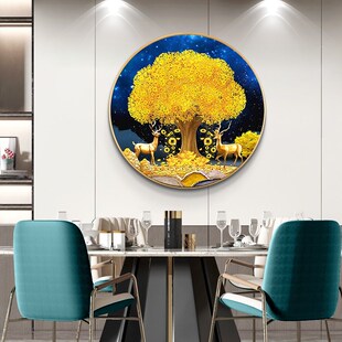 摇钱树钻石画玄关新款招财鹿黄金发财树满贴点钻十字绣砖石秀入户