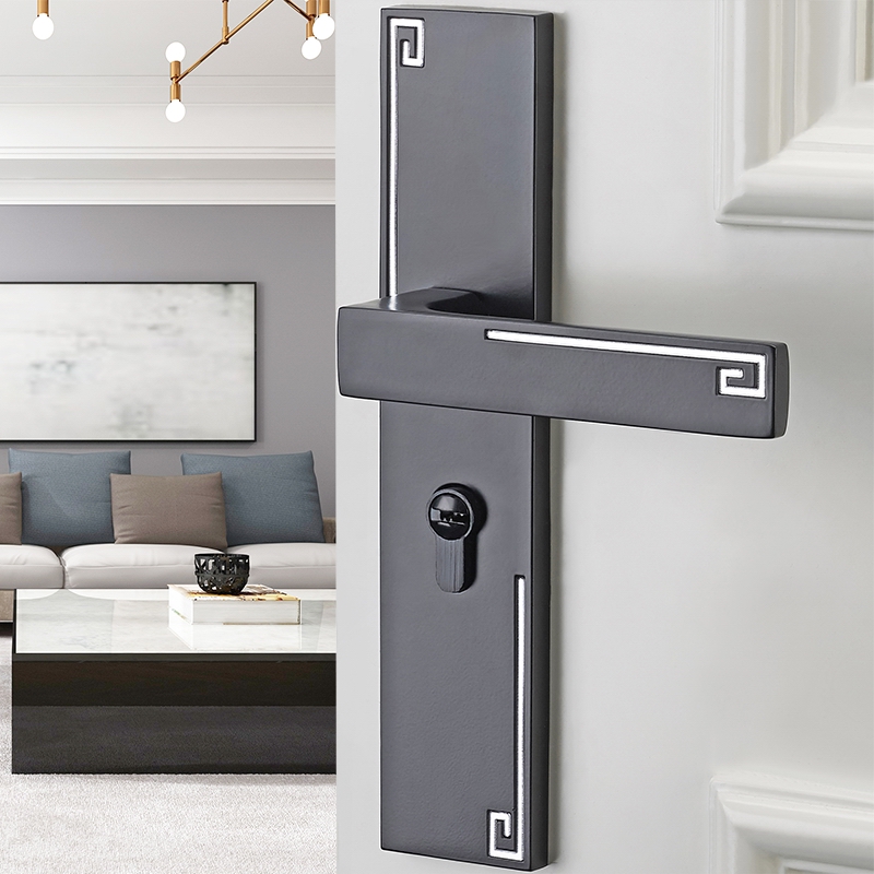 家用室内门锁通用型木门锁具门把手卧室房门锁铝合金静音卫生间