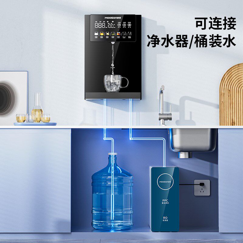 新款管线机彩屏饮水机家用壁挂式净水过滤接桶装水台式智能直饮机