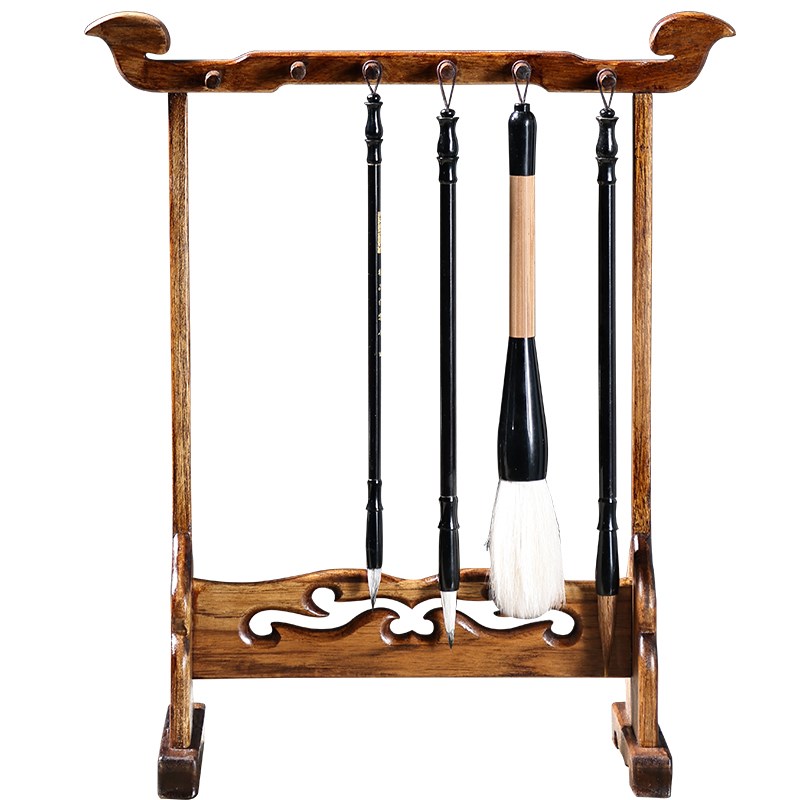 泰吉利实木笔架毛笔架子毛笔架笔挂初学者毛笔挂架文房四宝展示架