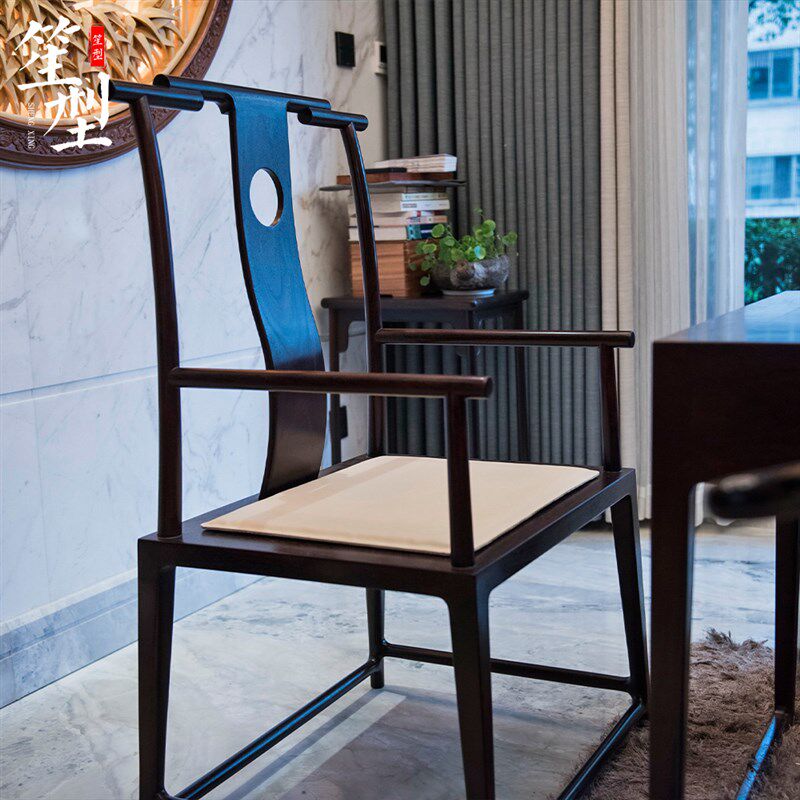 新中式高档真皮椅垫防水红木沙发坐垫古典椅子圈椅茶椅座垫子定做