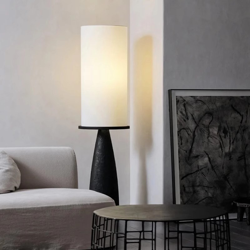 侘寂风实木落地灯中古客厅沙发边D卧室民宿酒店设计师展会氛围灯