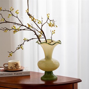 花瓶轻奢高级感法式中古芬顿现代简约风大肚琉璃客厅鲜花插花摆件