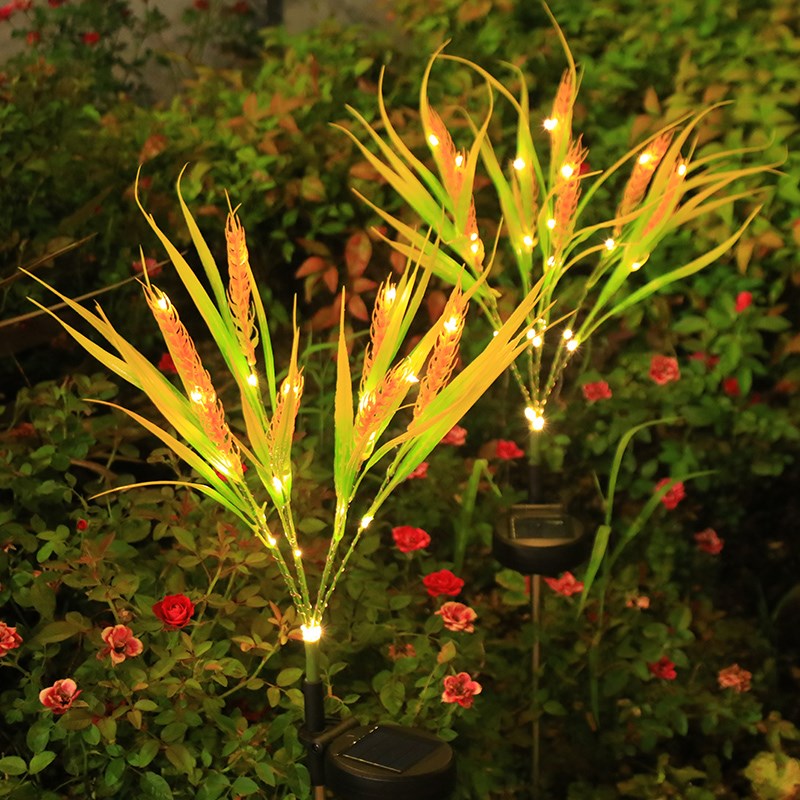 太阳能户外蝴蝶灯防水七彩u变色光纤芦苇灯灯庭院阳台花园地插草