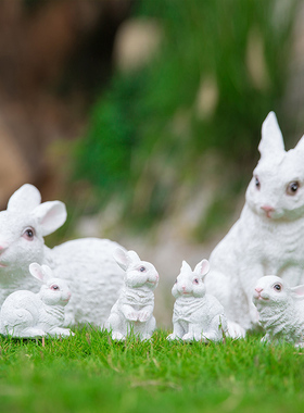 仿真兔子摆件树脂花园庭院装饰草坪景观造景动物雕塑户外别墅园艺