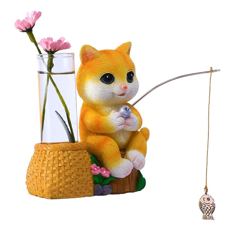 小猫钓鱼翁假山流水鱼池塘造景古法养鱼缸装饰花园庭院微景观摆件,家居饰品,装饰摆件,淘宝优惠券,粉丝福利购,淘宝优惠卷