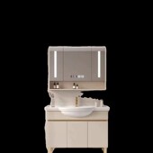 奶油风浴室柜洗手盆柜组合陶瓷大肚盆洗漱台现代简约洗脸盆柜套装