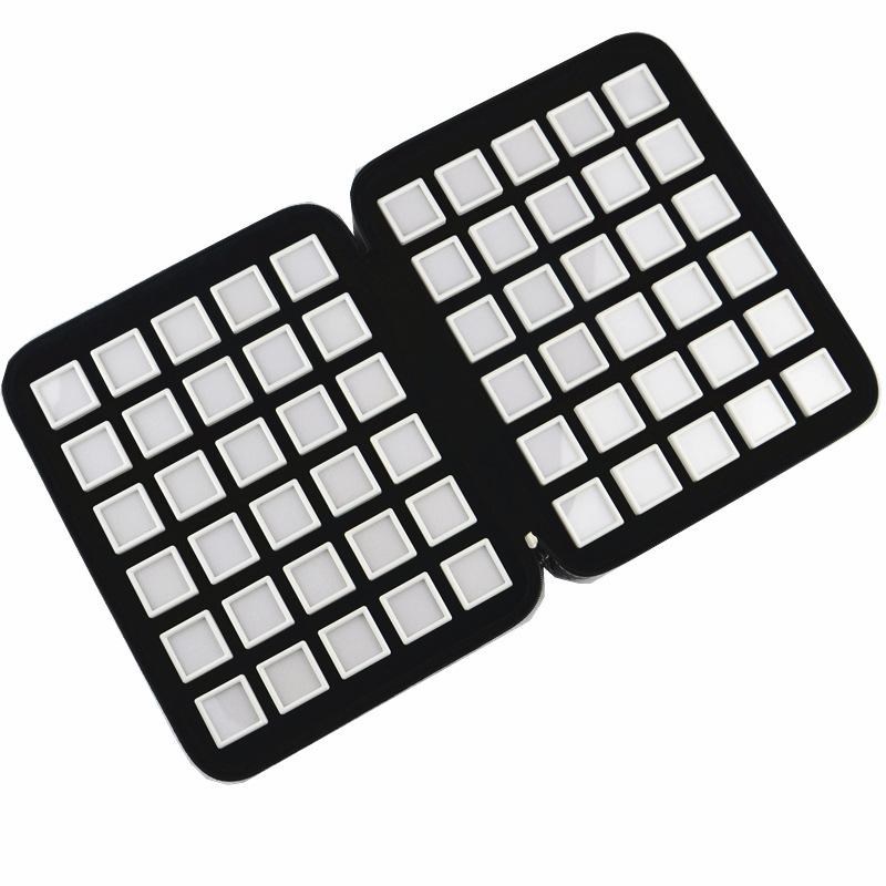 亚克力裸石盒裸钻样品盒透明塑料盒方形彩色宝盒箱包戒面展示盒子