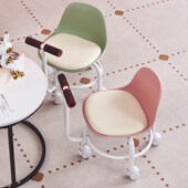 万向轮小凳子家用客厅矮凳婴儿学步网红懒人凳儿童小板凳靠背椅子