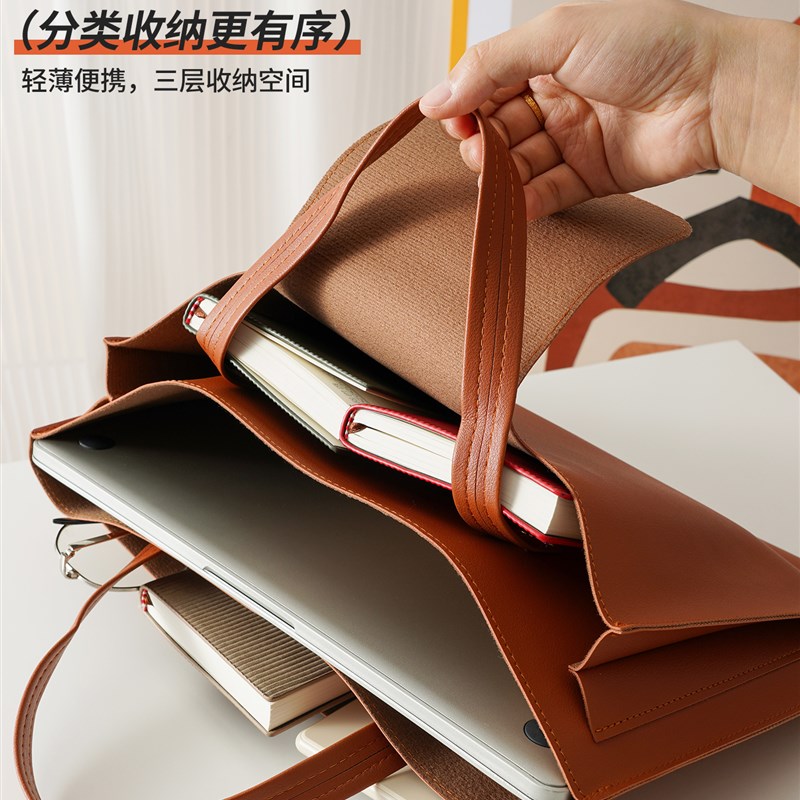 A4皮质文件袋档案袋大容量按扣文件夹文件包加厚防水商务公文袋子