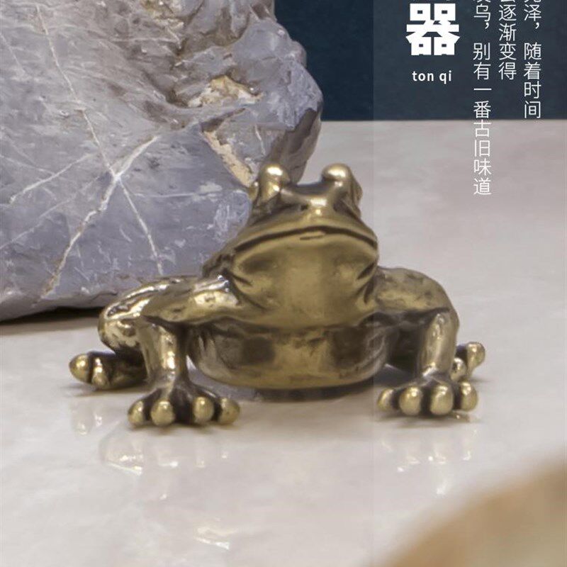 极速可爱青蛙件微花园多盆装办公创意摆景观黄铜动物肉饰工艺礼品
