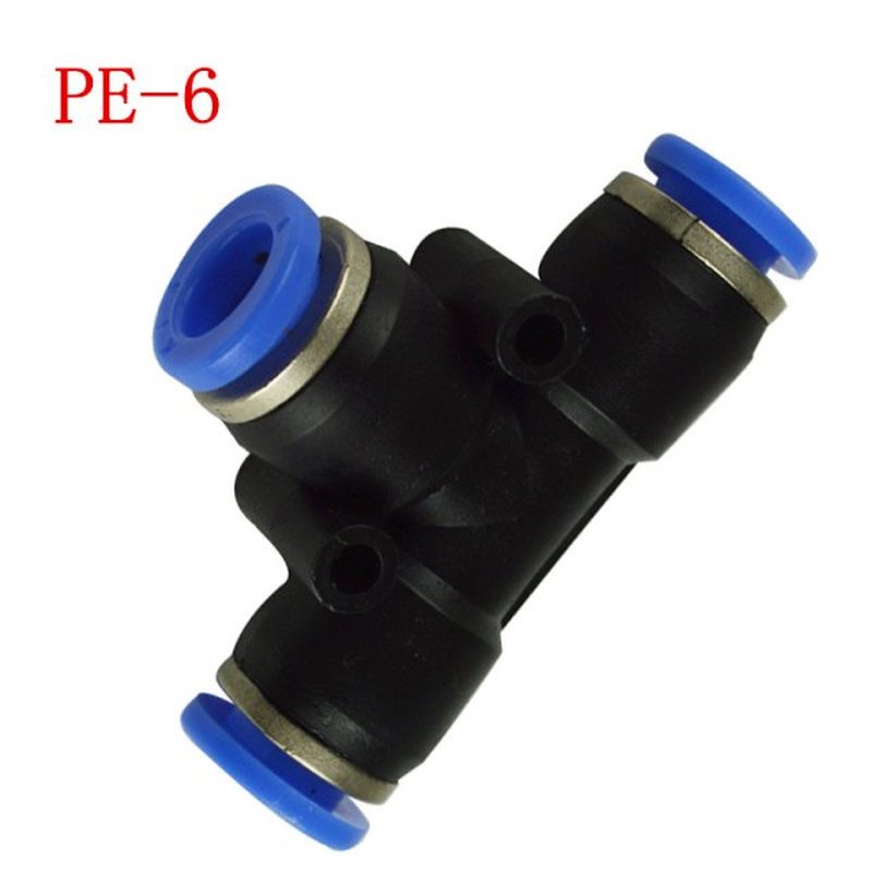 10 pcs PE-6, Pneumatic fittings 6mm tee fitting , push in qu