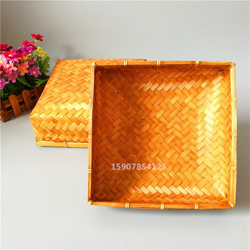 新款复古色竹编篮礼盒龙井茶包装盒普洱茶盒红茶绿茶空盒