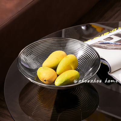 ins高级感玻璃水果盘客厅茶几家用现代简约轻奢风精致糖果零食盘