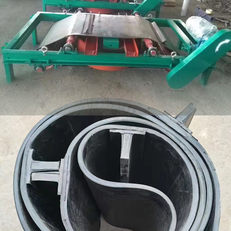 除铁器输送带强磁自卸悬挂式专用皮带工业永磁自动卸铁环形传送带
