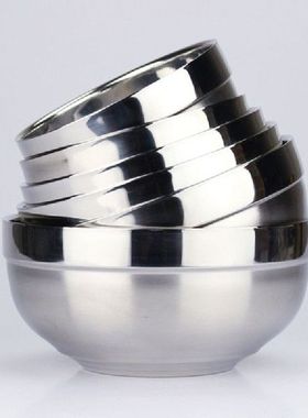 304 Stainless Steel Bowl Metal Nesting Serving Bowls Double