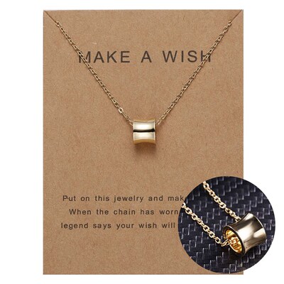 好货Letter paper card make a geometric Circle Necklace versa