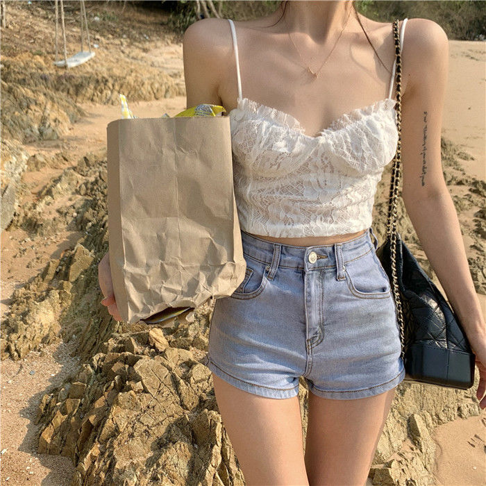 High Waist Clothing Korean Vintage Hot Summer Wide Leg Fashi