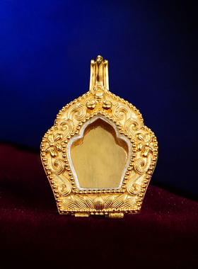 藏传S925纯银摩尼宝嘎乌盒吊坠藏式挂件十相自在可装藏嘎乌盒