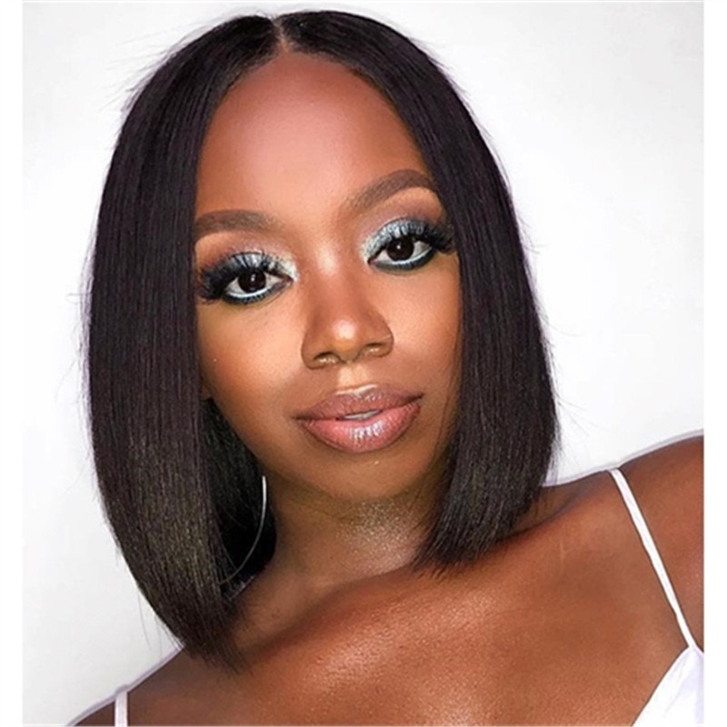 Peruvian human hair Bob wigs front lace180% densityhuman wig