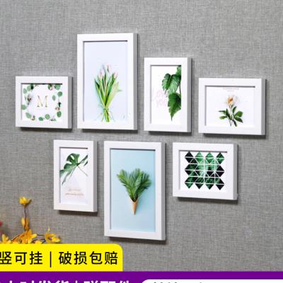 北欧创意客厅照片墙装饰相框墙欧式现代相框挂墙组合免打孔相片墙