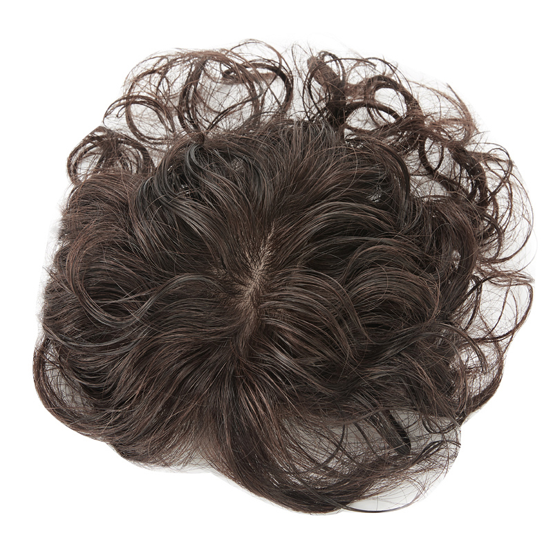 头顶补发片女遮白发轻薄无痕增发神器真发发块发盖局部假发片卷发