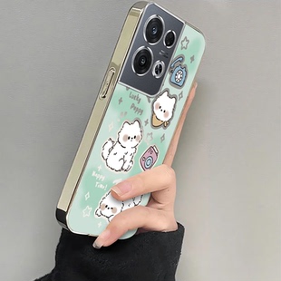 适用PGAM10手机壳OPPOPGAM10保护OPPO套OPPOReno8Pro5G新款电镀可爱小狗OPP0PP0PPO全包Por防摔女生OPPORONE
