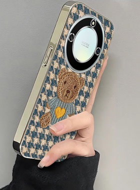 适用华为荣耀X40手机壳DIOAN00保护i40x套x4oi新款X40L外壳V40i5G全包防摔xi电镀毛线小熊Honor叉x4iix女可爱