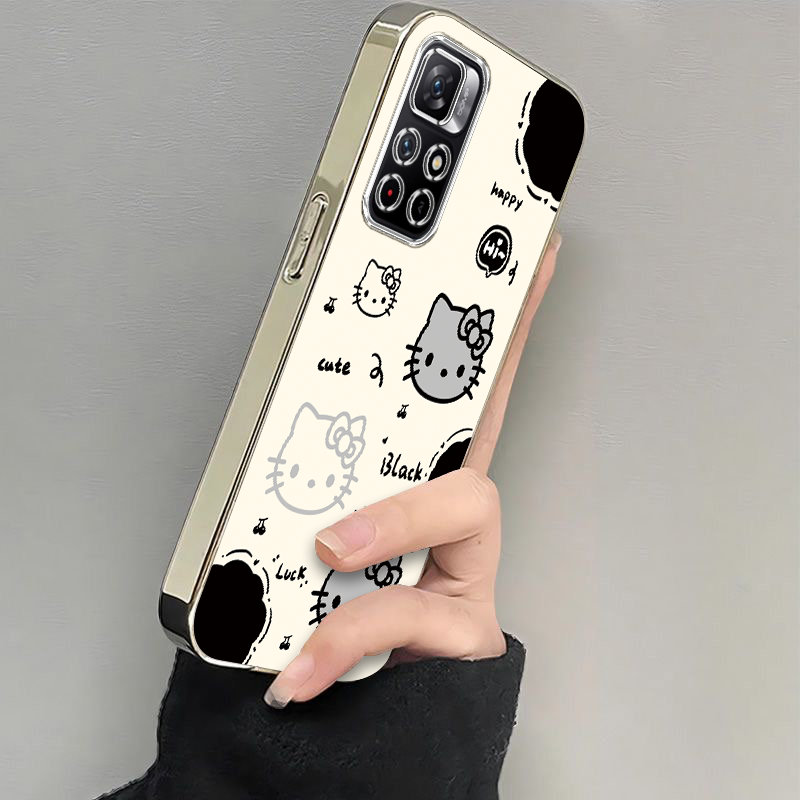 适用红米Note115G手机壳RedmiNote11pro+套114G小米Redmi外壳11se软电镀凯蒂猫硅胶4G可爱5G全包防摔十TPor+