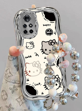 适用华为nova8手机壳新款nova8Pro全包防摔novo8se保护套8se活力版电镀奶油KT猫navo外壳n0va潮5g女生pr0卡通