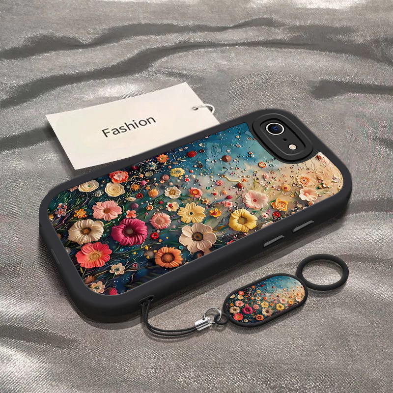 适用苹果se手机壳iPhoneSe二代iPhone SE2保护套2022新款2021年iphonees硅胶ipse软es2全包防摔女款油画花海