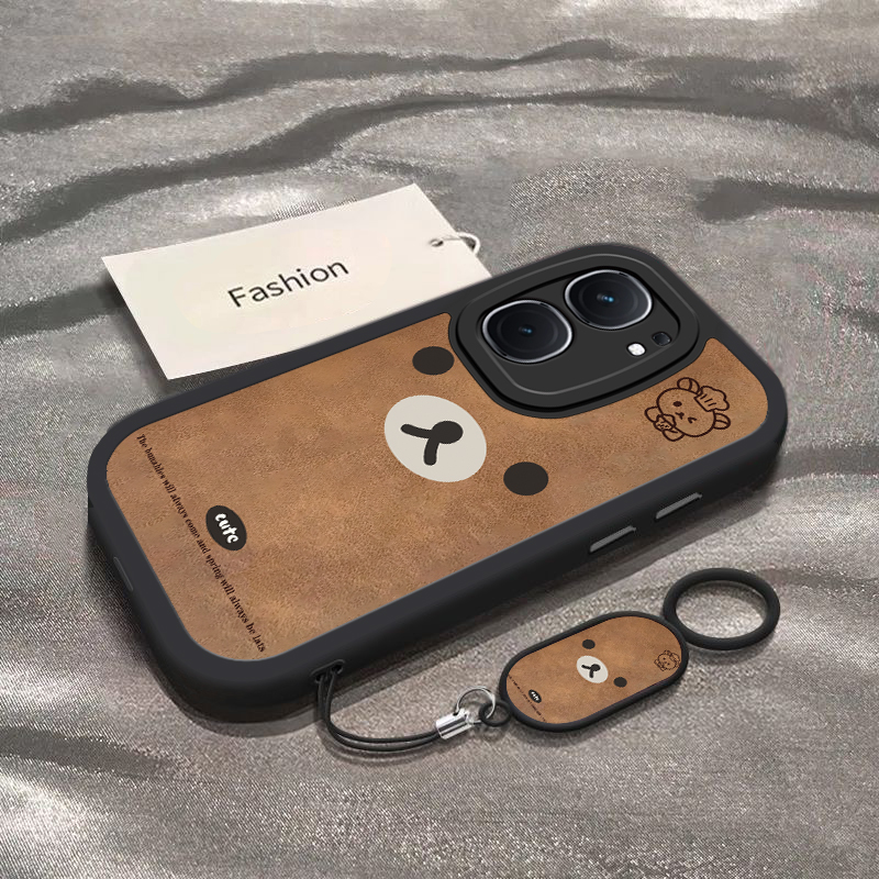 适用iqooneo9/8pro手机壳10新款vivoiqooneo5棕色轻松熊ipooneo6se全包防摔iq00neo7软硅胶icooneo3可爱noe女