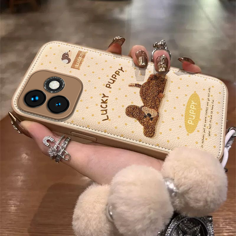 适用荣耀Play9TPro手机壳华为Paly9T Pro保护套HONORPlay新款外壳Piay硅胶TPor全包P1ay防摔TPr0毛绒英文小狗